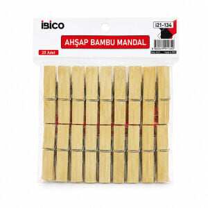 İBİCO İ21-134 ( 20PCS ) ( BÜYÜK ) AHŞAP BAMBU MANDAL*150
