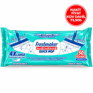FRESHMAKER ( 50PCS ) ( KLASİK ) ( MOP HAVLU ) ( 4 XLARGE ) ISLAK MENDİL ( 20X34.5CM )*6=K