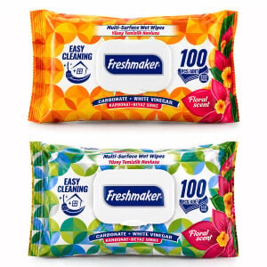 FRESHMAKER ( 100PCS ) ( EKO ) ( KARBONAT & BEYAZ SİRKE ) YÜZEY TEMİZLİK HAVLUSU*12=K