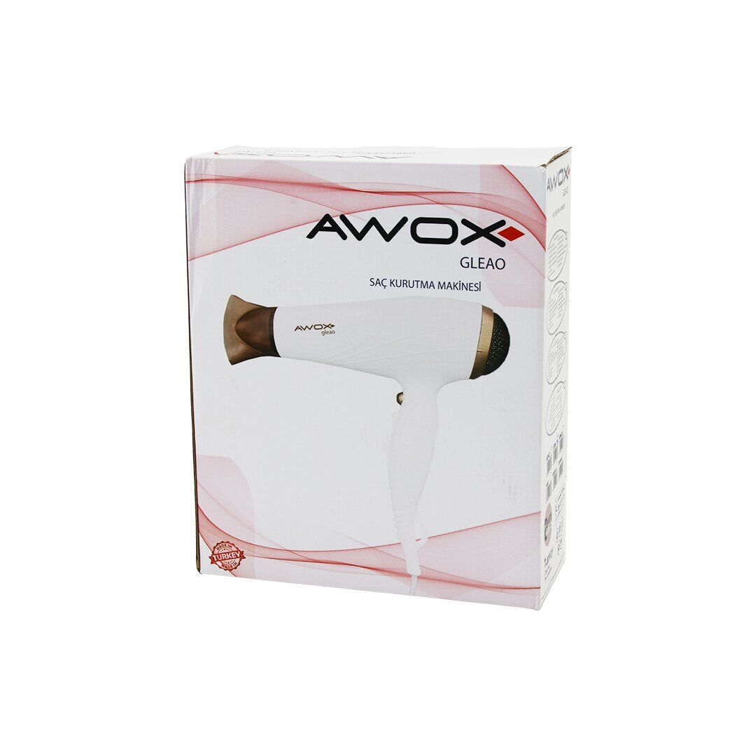 AWOX GLEAO ( SİYAH ) SAÇ KURUTMA & FÖN MAKİNESİ ( SOĞUK ÜFLEME ) ( 2 KADEME FAN & 3 KADEME SICAKLIK ) ( 1700-2000W )*12