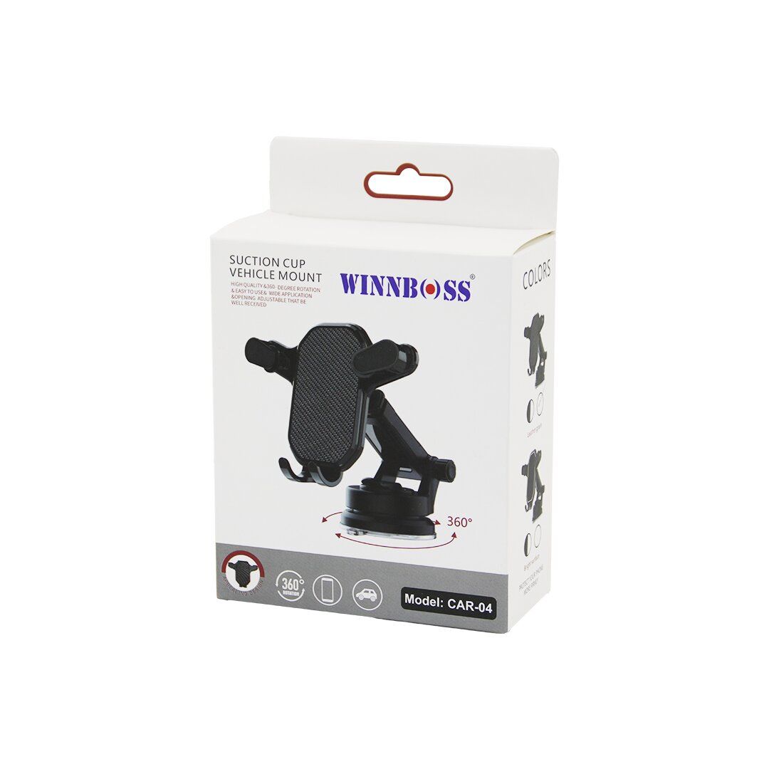 WINNBOSS CAR-04 ARAÇ & OTO TELEFON TUTUCU ( 360° KADEMELİ-UZAYAN-KISALAN KOL ) (VANTUZLU & OYNAR BAŞ VE KOLLAR)*100