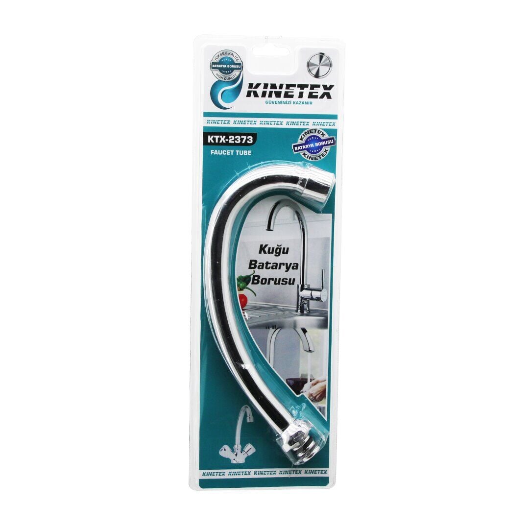 KINETEX KTX-2373 ( KUĞU ) ( EVYE & LAVABO ) BATARYA BORUSU ( SÜZGEÇLİ UÇ ) ( KROM KAPLAMA )*90
