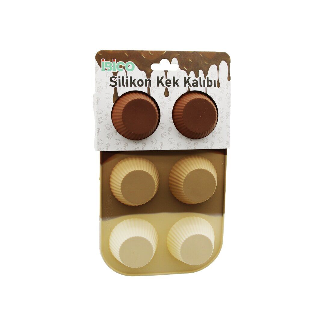 İBİCO İ22-002 ( KLASİK ÇİZGİLİ ŞEKİL) ( 6LI & MİNİ ) (SİLİKON) MUFFİN KEK KALIP ( ASKILIKLI KARTELA )*10X12