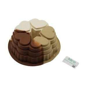 İBİCO İ22-004 ( 5Lİ KALP ŞEKİL ) ( YUVARLAK & GÖBEKLİ  ) ( SİLİKON ) KEK KALIP ( ÇAP:21CM & DERİNLİK: 9CM )*6X20