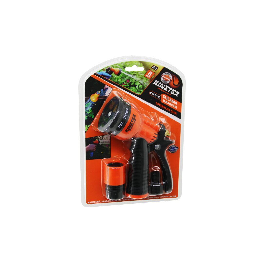 KINETEX KTX-3173 ( 3IN1 & 8 MOD ) SULAMA TABANCASI SETİ ( 1 - TABANCA & 3 - BAĞLANTI APARATI )*48