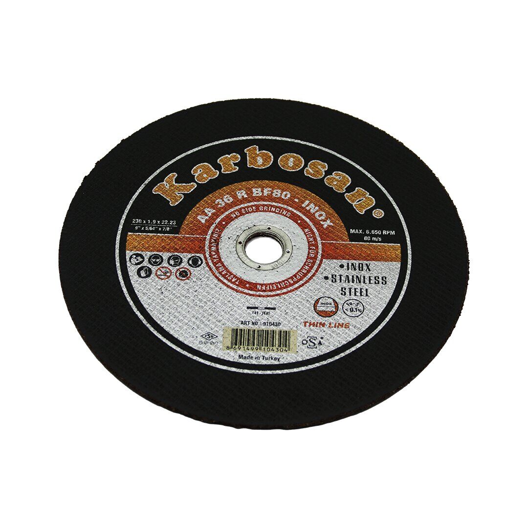 KARBOSAN-10430 İNOX METAL KESİCİ DİSK 230MMX1.92X22 ( SPRAL TAŞI )*100
