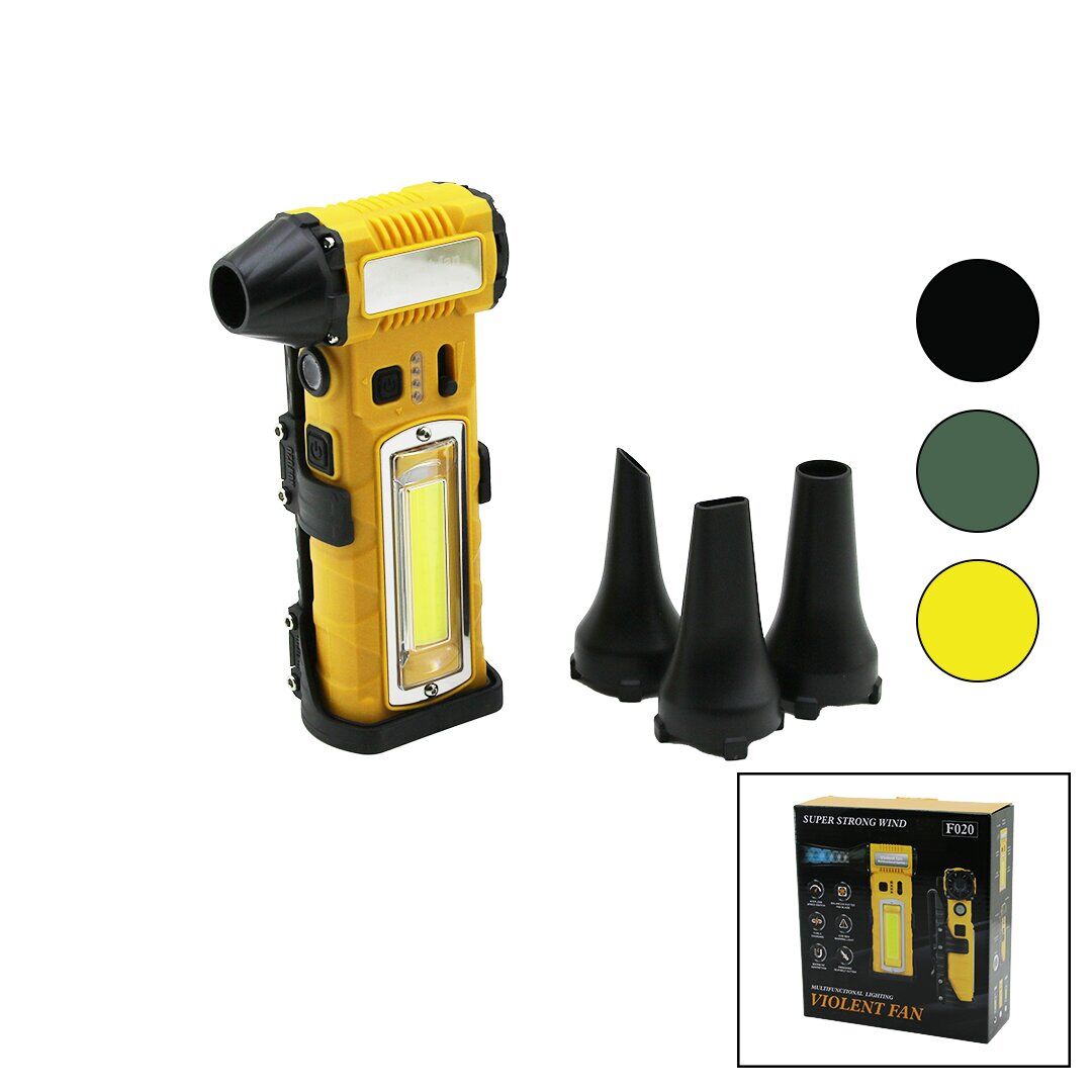 VIOLENT FAN F-20 OTO ARAÇ SÜPÜRGE & FENER & MİNİ TURBO JET FAN ŞARJLI ( 3 FARKLI UÇ )( KADEMELİ HIZ AYAR )( 8 FARKLI BEYAZ-KIRMIZI IŞIK )( STANDLI & MIKNATIS & KESME APARATI )*48