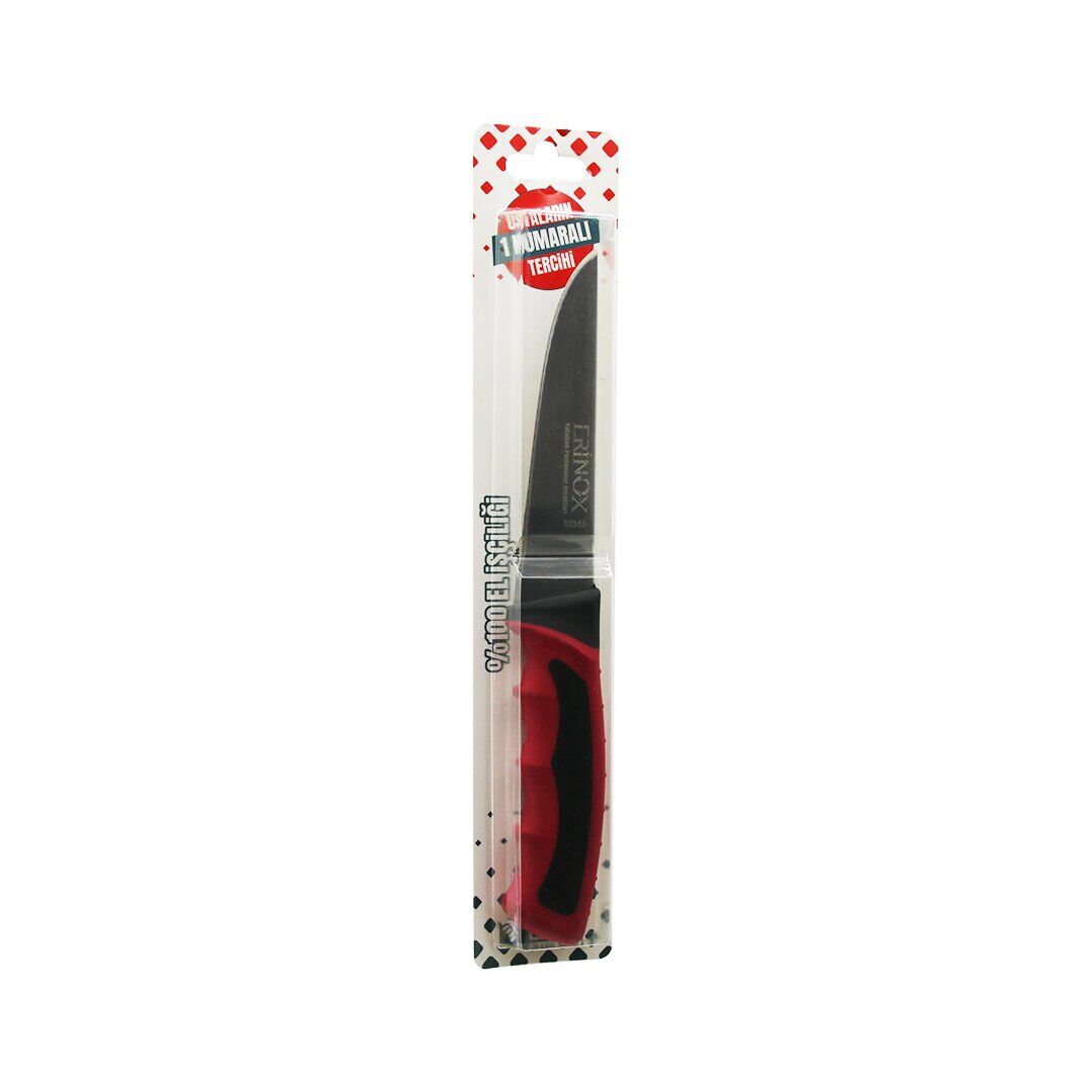 ERİNOX ( R-036S ) ( NO - 0 ) ( KASAP ) ET BIÇAK & KURBAN  ( SOFT ÇİFT BASKI RENKLİ PLASTİK SAPLI )*15X1