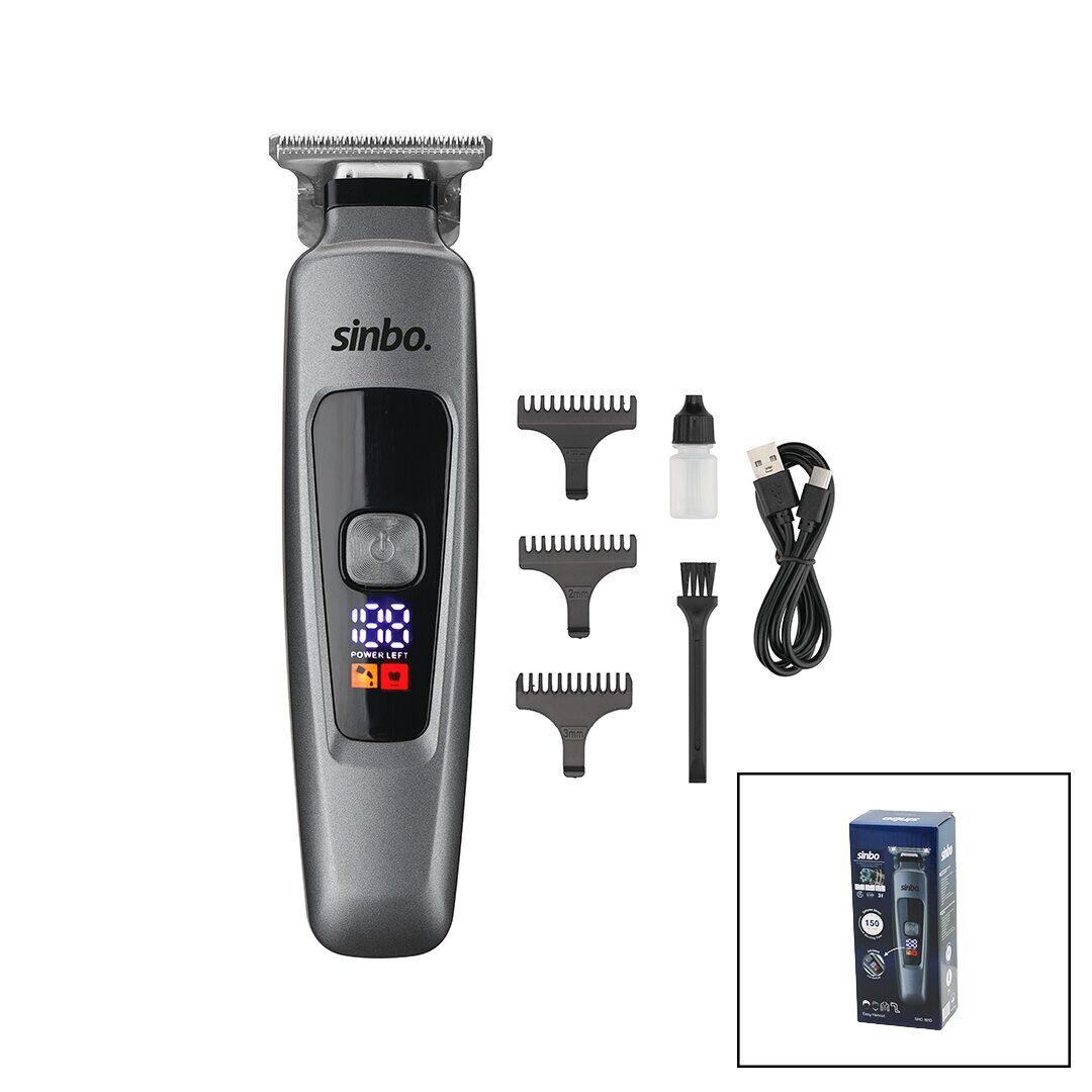 SİNBO SHC-1910 ( USB ŞARJLI & LCD GÖSTERGELİ ) SAÇ & SAKAL KESME TRAŞ MAKİNESİ ( İKİ FARKLI HIZ & 150 DK. ÇALIŞMA SÜRE )*24