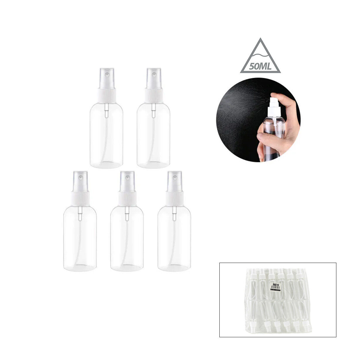 İBİCO İ17-029 ( 50 ML ) ( ŞEFFAF & PLASTİK ) ( BOŞ ) SPREY ŞİŞE*12X100