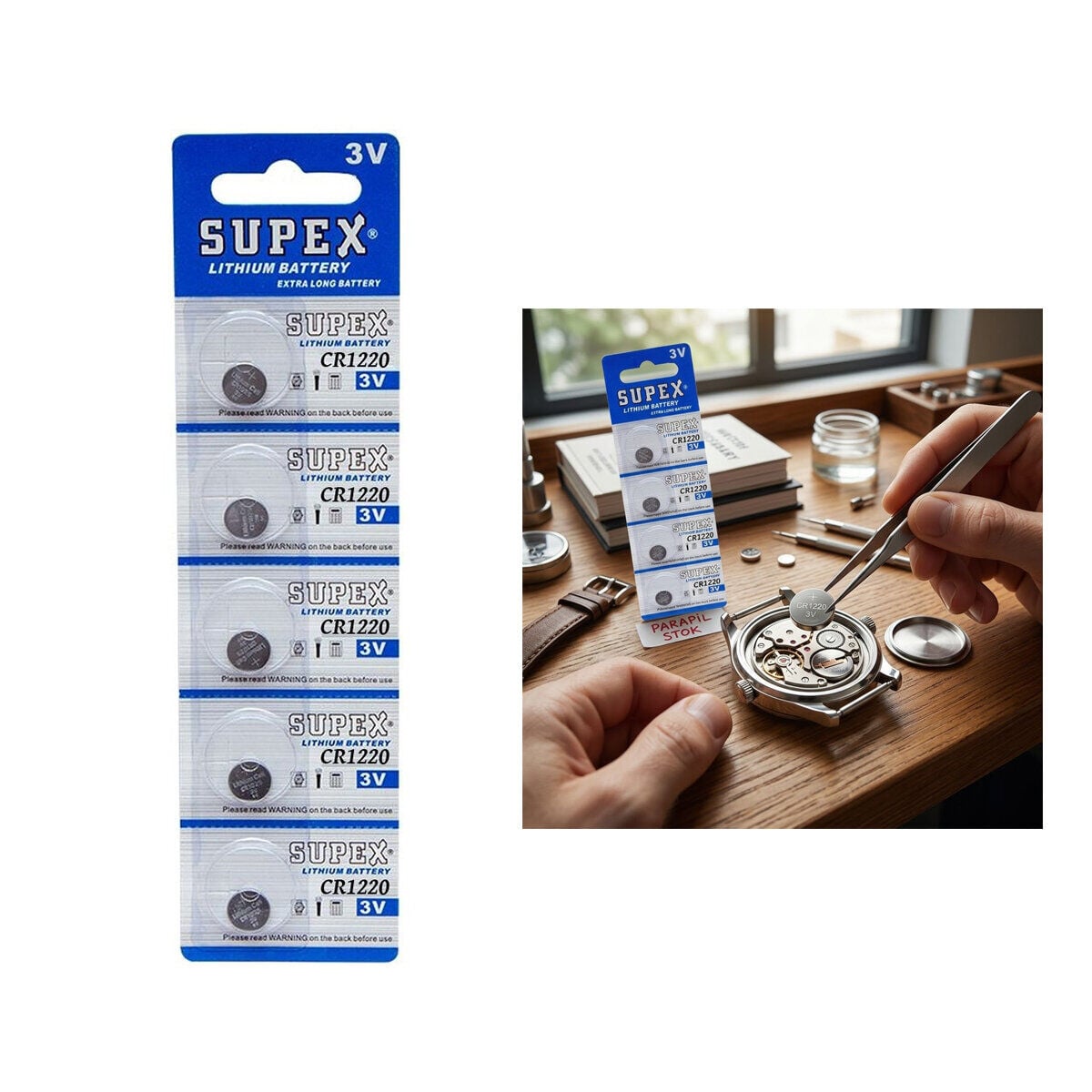 SUPEX CR-1220 ( PARA PİL ) ( 3V ) ( 5Lİ KART )*1