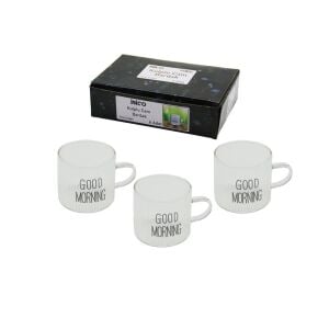 *İBİCO İ22-139 ( KULPLU ) ( GOOD MORNING & KALIN ÇİZGİLİ CAM ) KAHVE YANI BARDAK ( 90ML )*48=K