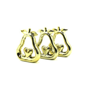 İBİCO İ12-126 ( ELMA KALP & MEGA ) ( GOLD & SERAMİK ) BİBLO & DEKORATİF SÜS EŞYASI*6X12