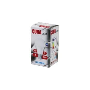 ÇUHA LIGHT ( 9W ) ( BEYAZ ) LED AMPUL ( E27 ) ( 810LÜMEN ) ( 30.000 SAAT ÖMÜR )*200                      Q8