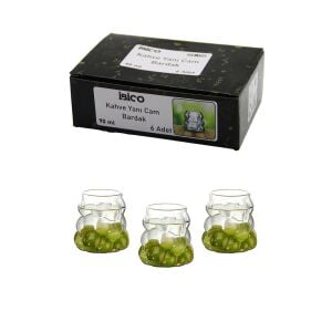 İBİCO İ22-136 ( 6PCS ) ( KULPSUZ ) ( ÜZÜM & KABARCIKLI CAM ) KAHVE YANI BARDAK ( 90ML )*24=K