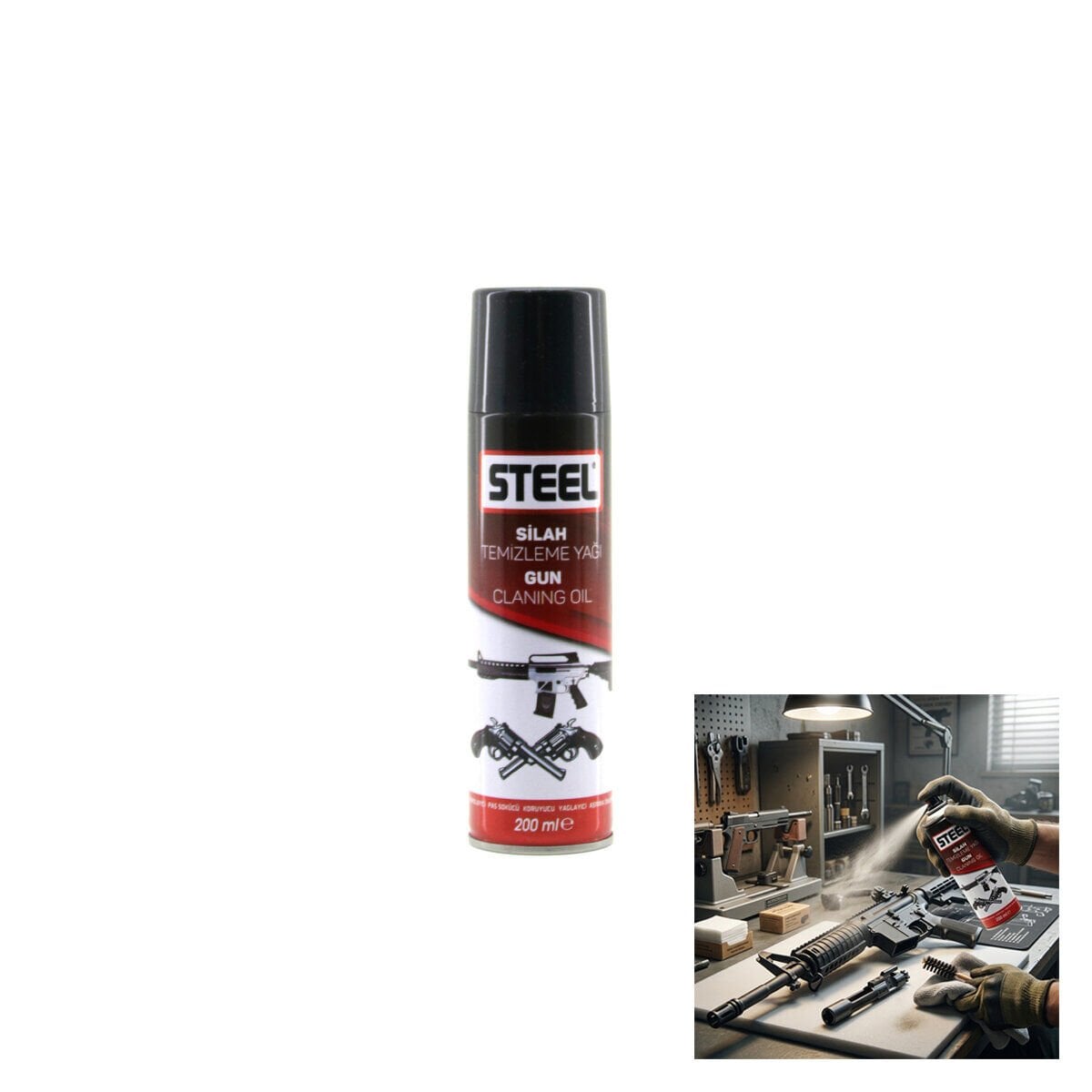 STEEL CK-3308 SİLAH TEMİZLEME YAĞI & SPREY ( 200ML )*30