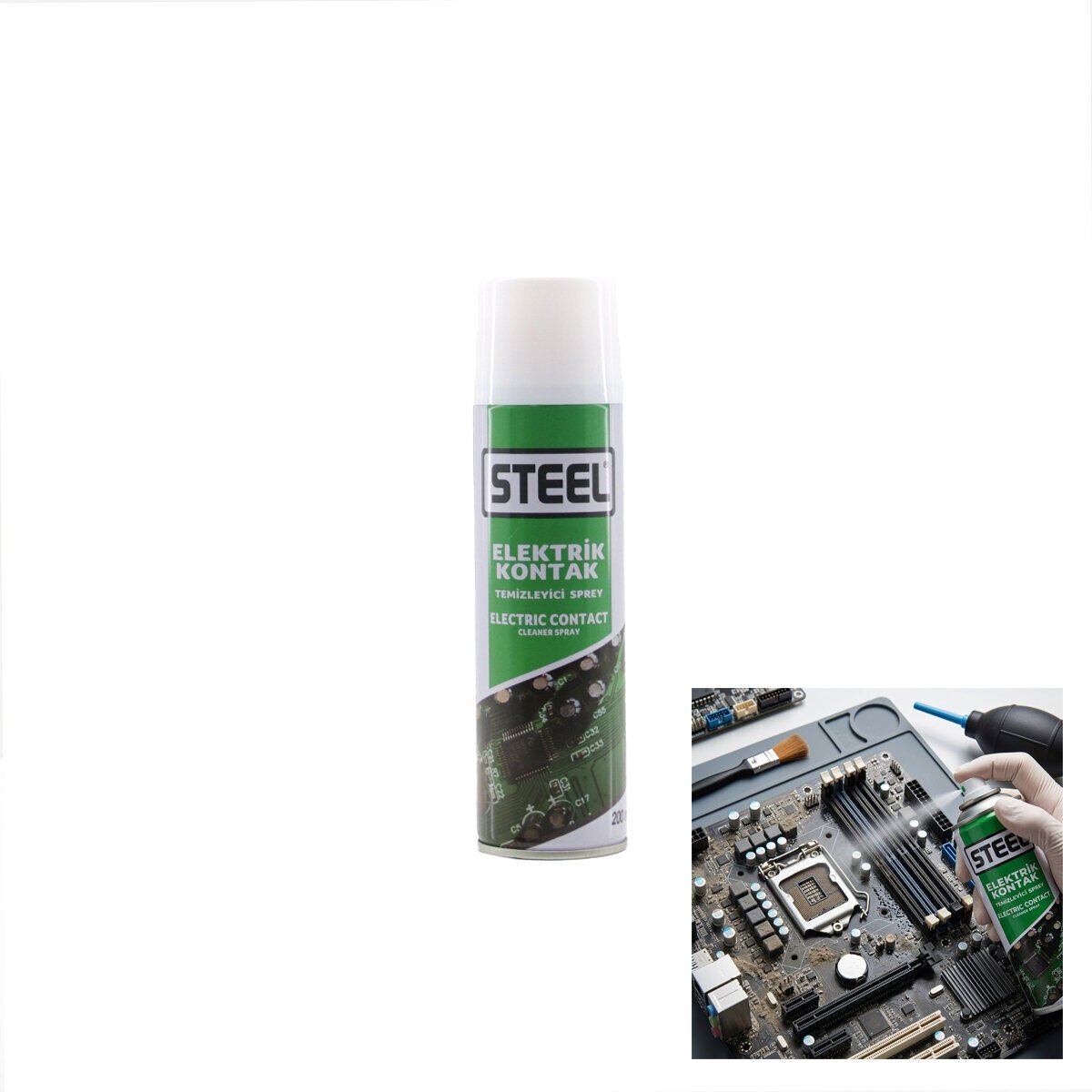 STEEL CK-3230 ELEKTRONİK KONTAK KART TEMİZLEME SPREYİ ( 200ML )*30
