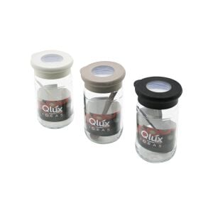 QLUX C-00344 FLAT ( CAM ) ( BAHARATLIK & PLS.KAŞIKLI ) (370ML) (KAPAK=RENKLİ SİLİKON KENAR & ŞEFFAF PVC GÖBEK)*20=K