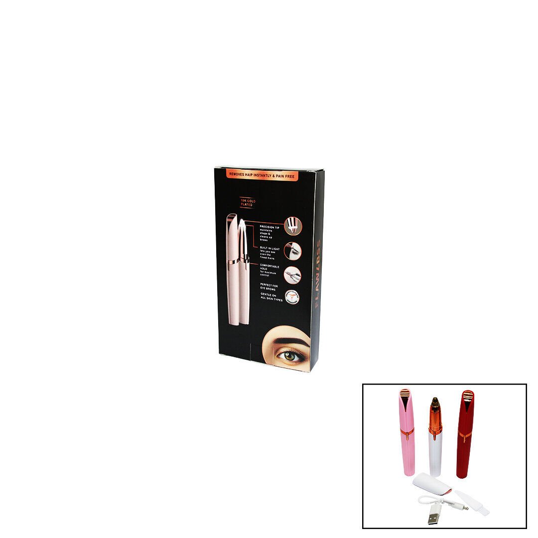 FLAWLBSS K-02 (18K GOLD PLATED) (USB ŞARJLI) (KALEM MODELİ) (KAŞ & BURUN & YANAK KIL) TÜY TEMİZLEME MAKİNESİ ( IŞIKLI )*100