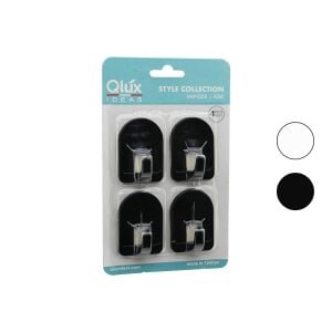 QLUX L-00950 ( 4PCS ) DOME ASKI NO-2 ( KUBBELİ & SİYAH & BEYAZ & PLASTİK ASKI ) ( YAPIŞKANLI MONTAJ )*25X2