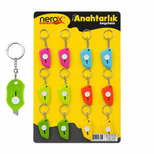 NEROX NRX-4077  ( MİNİ FALÇATA ) ( ANAHTARLIK ) ( RENKLİ PLASTİK ) ( 7.5CM X 1.5--2CM )*12X100