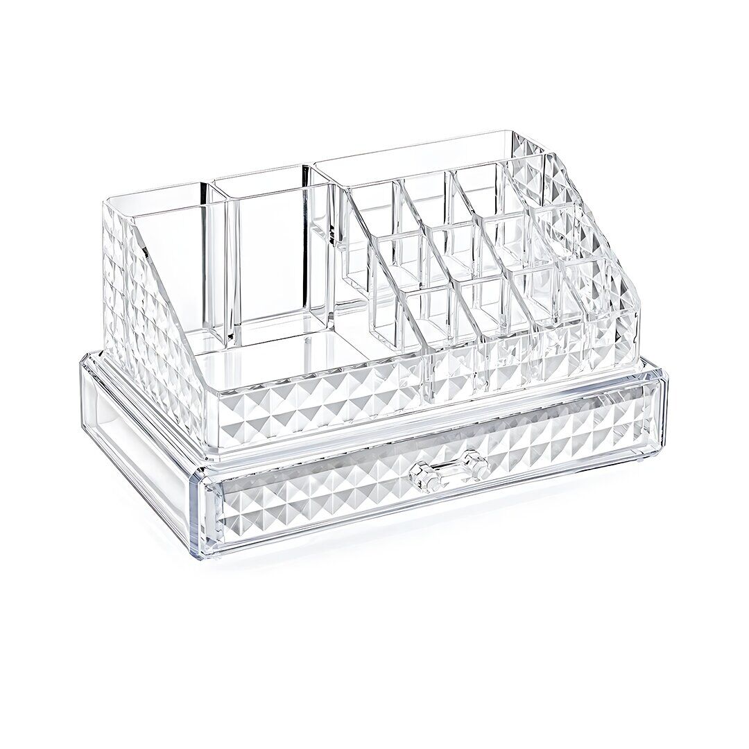 BLACKSTONE KRC-021 (DIAMOND) (TEK ÇEKMECE+16 BÖLME) MAKYAJ & TAKI ORGANİZERİ (MİKA KRİSTAL PLS) (23.3X13.5X11.5CM)*12