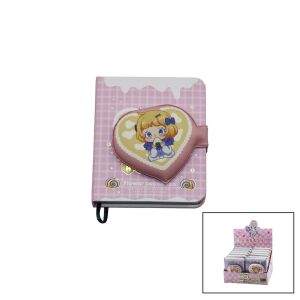 İBİCO HEART ZH-105-06 QB/T 1438-2007 ( KALP CIRTLI KAPAK ) MİNİ NOT DEFTERİ ( RENKLİ SAYFALAR ) ( 8.5X10CM )*12X24
