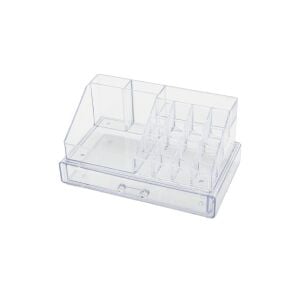 BLACKSTONE KRC-005 (DÜZ) (TEK KAT ÇEKMECE+16 BÖLME) MAKYAJ & TAKI ORGANİZERİ (MİKA KRİSTAL PLASTİK) (23.3X13.5X11.5CM)*12