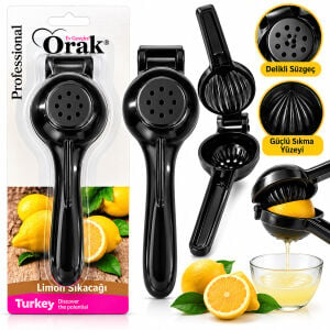 ORAK-328 LİMON SIKACAK ( SİYAH ) ( KOLLU PRES MODELİ ) ( DÖKÜM ) LİMON & MEYVE SIKACAK*72