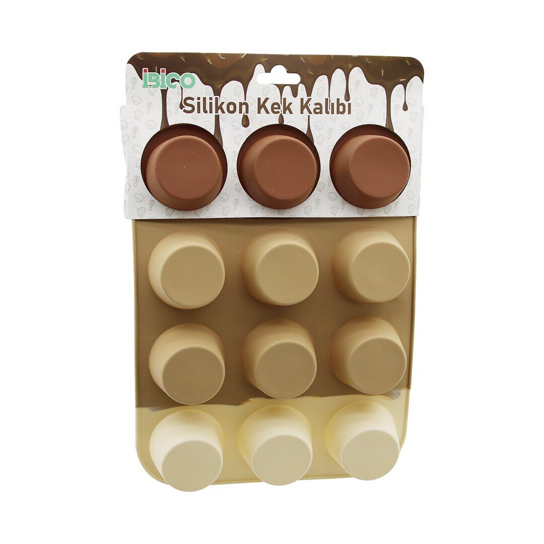 İBİCO İ22-041 (DÜZ) (12Lİ & MİNİ ) (SİLİKON) MUFFİN KEK KALIP ( ASKILIKLI )*6X10