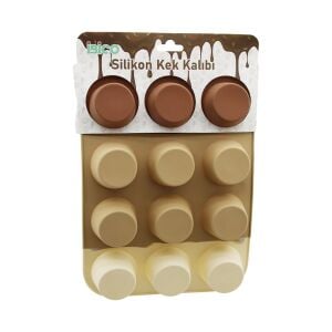 İBİCO İ22-041 (DÜZ) (12Lİ & MİNİ ) (SİLİKON) MUFFİN KEK KALIP ( ASKILIKLI )*6X10