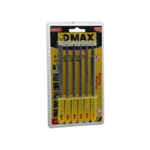 DMAX 4160 ( 6PCS ) MİNİ ÇELİK EĞE SETİ ( DÜZ - YUVARLAK - YARI DAİRESEL - KARE - ÜÇGEN )*200