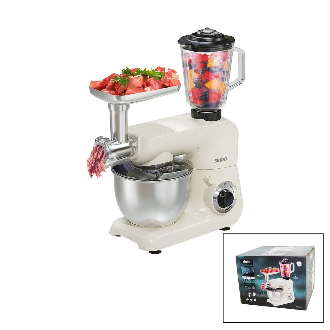 SİNBO SMX-2775 ( BEYAZ ) STANDLI MİKSER & BLENDER SETİ (3IN1)(KIYMA MAK. APARATI)(5 KADEM. HIZ AYAR )(4.5LT HAZNE & 1.5LT BLENDER)(1500W)*1