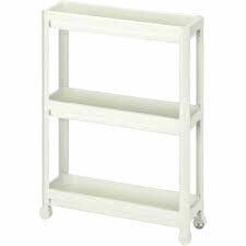 OMAŞ SLİM TEKERLİ OM-0600-3010-0268 ( 3 ( DERİN ) RAFLI & BEYAZ ) ÇOK AMAÇLI RAF ÜNİTESİ*6