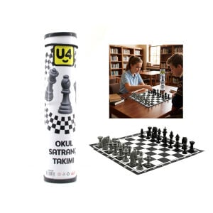 PIANO( BEZLİ ) ( RULO KARTON ) SATRANÇ TAKIMI ( ZEKA & MANTIK & STRATEJİ OYUNU ) ( OKUL MÜFREDATA UYGUN ) ( İP TAŞIMA KULPLU )*24=K