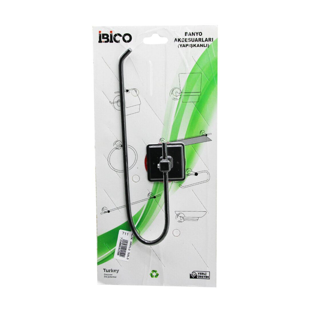 İBİCO BANYO BNY-711 ( SİYAH ) ( AÇIK SOLO ) METAL ( KAĞIT HAVLULUK ) ( YAPIŞKANLI MONTAJ )*50