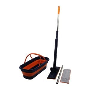İBiCO İ21-019 (KENDİNDEN SIKMALI) (KATLANIR & TEKERLİ KOVALI) MOP SETİ (YEDEK BEZLİ)(360° BAŞLIK=11.5X41CM& SAP:130CM)*50