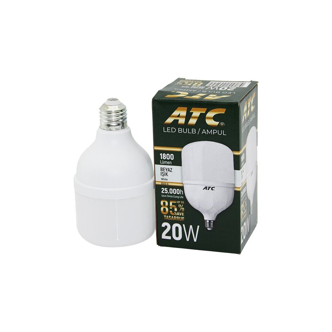ATC-LW-( 20W ) TORCH LED BULB AMPUL ( BEYAZ & 6500K ) (E27) ( 1800 LÜMEN ) ( 25.000 SAAT ÖMÜR ) ( IŞIK AÇISI=240° ) ( IP40 )*100