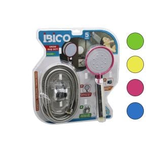 İBİCO K13-023 (VAKUMLU & KROM ) LÜKS DUŞ SETİ (DUŞ BAŞLIK=5 MOD=FONKSİYON) (ÖRGÜLÜ HORTUM=1.5MT) (MAFSAL=3 KADEME)*32