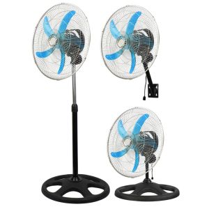 KİWİ KFAN-7473 (20'') (50CM) (SANAYİ) VANTİLATÖR (3İN1=DUVARA MONTE& MASA ÜSTÜ& AYAKLI) (3 KADEME HIZ& 5 METAL KANAT) (54W) FAN*1