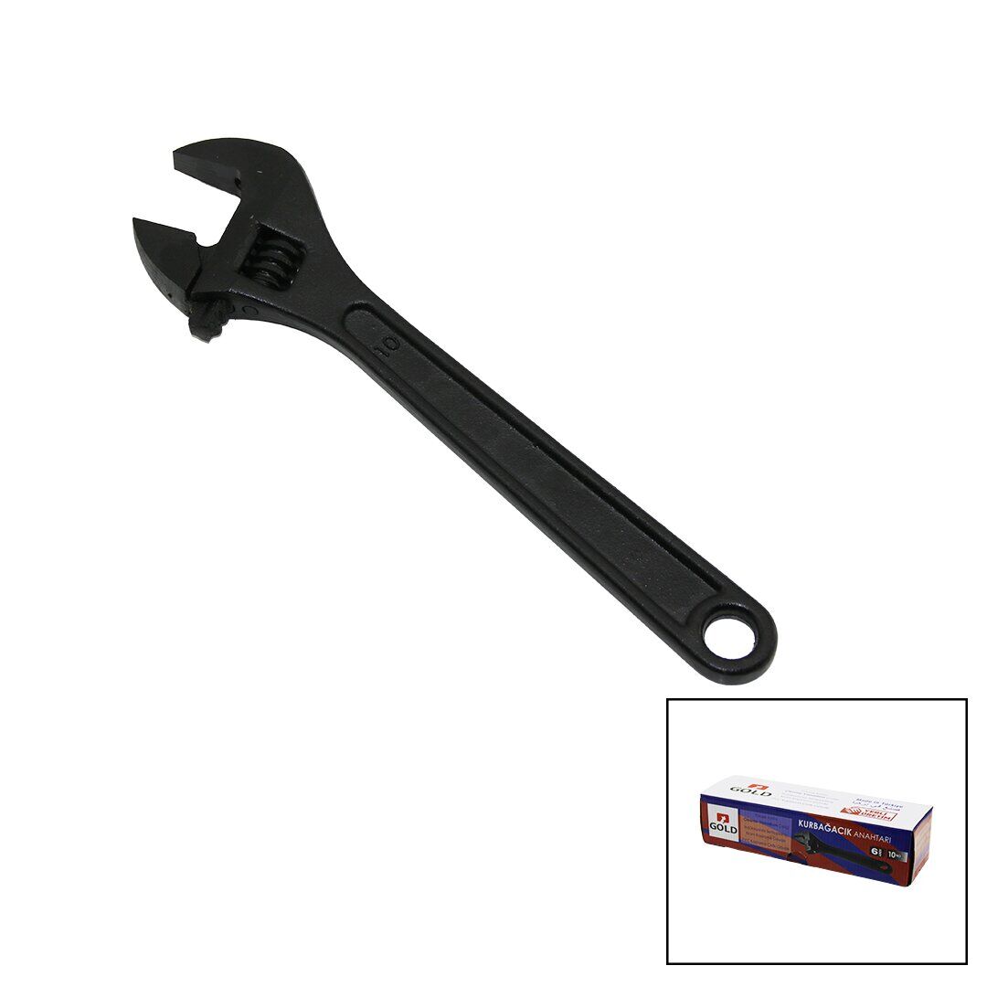 GOLD ( SİYAH ) ( 10'' ) KURBAĞACIK ANAHTAR ( CHROME - VANADİUM ÇELİK ) ( KROM - PVC KAPLAMA ) ( BRKT-770403 )*6X8