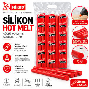 MİKRO HOT MELT ( KIRMIZI ) KALIN MUM SİLİKON ( 1KG )*1X25