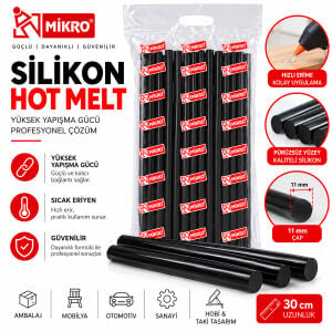 MİKRO HOT MELT ( SİYAH ) KALIN MUM SİLİKON ( 1KG )*1X25