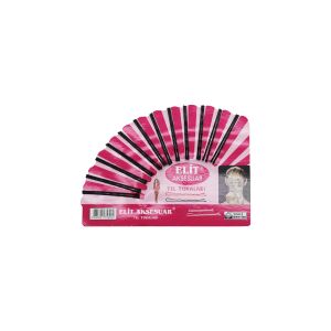 ELİT AKSESUAR ( 24PCS ) SİYAH TOPUZLU TEL TOKA ( YELPAZE KARTLI )*12X130