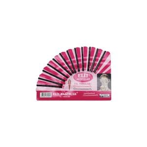 ELİT AKSESUAR ( 24PCS ) SİYAH TOPUZLU TEL TOKA ( YELPAZE KARTLI )*12X130
