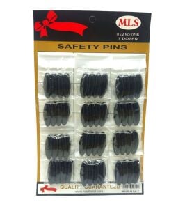 MLS NO-075B ( SİYAH ) YAKA & EŞARP İĞNESİ 12Lİ KART*5X24