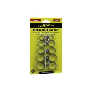 ŞAHİN TOOLS ŞHT-019 ( 10PCS ) METAL HORTUM KELEPÇESİ SET ( 2 ŞER ADET= 8-18MM - 11-20MM - 13-23MM - 18-25MM - 14-27MM )*300