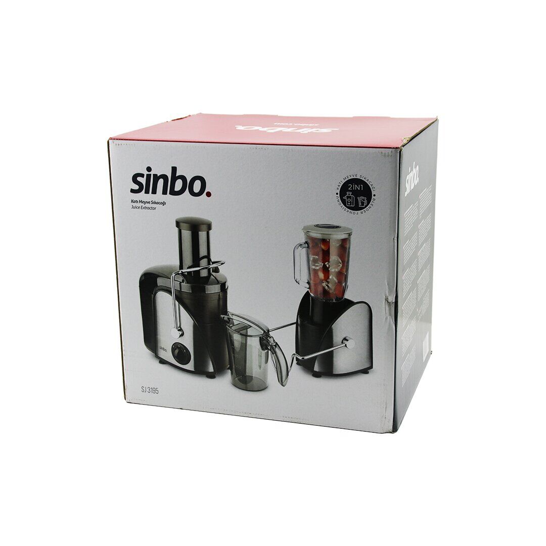 SİNBO SJ-3195 KATI MEYVE & SEBZE SIKACAK BLENDER SET ( 600W) ( 1000ML MEYVE SUYU HAZNESİ ) ( 2N1 )*1