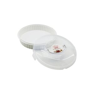 QLUX L-00653-3 ( YUVARLAK ) PASTA & BÖREK KABI FANUS (ŞEFFAF PLASTİK KİLİTLİ KAPAK) (TAŞIMA KULPLU) ( BEYAZ RENK )*6=K