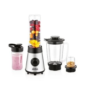SİNBO SHB-3190 ( BUZ KIRICI & KAHVE ÖĞÜTÜCÜ ) ( HAZNE=800ML & 2 ŞİŞE=300-600ML) ÇOK AMAÇLI SMOOTHIE BLENDER 500W ( 2 KADEME)*4